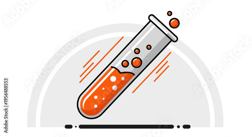 Laboratory test tube with orange liquid representing scientific research and medical analysis