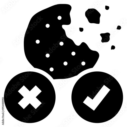 cookie accept request website data security privacy solid glyph icon