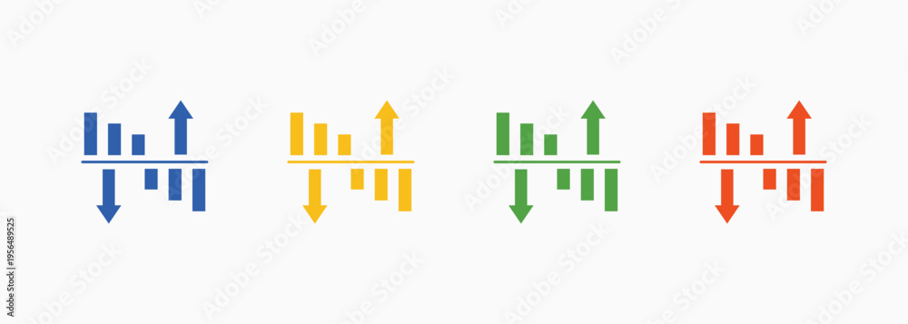 Fototapeta premium Volatility Icon Set Color Multiple Style Collection Element For Design