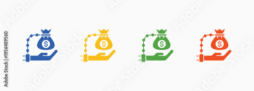 Debt Icon Set Color Multiple Style Collection Element For Design