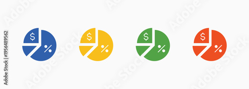 Margin Icon Set Color Multiple Style Collection Element For Design