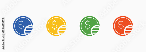 Dividend Icon Set Color Multiple Style Collection Element For Design