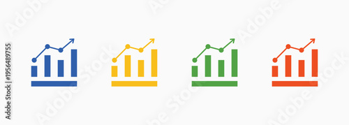 Statistics Icon Set Color Multiple Style Collection Element For Design