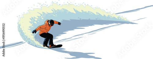 Snowboarding, winter, sport, action, snowboarder, snow, mountain, extreme, athlete, motion, freestyle, powder, cold, adventure, speed, outdoor, dynamic, ride, illustration, wintertime