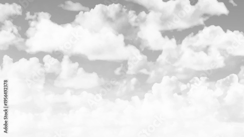 Vector illustration. Fluffy cloud or haze background. Cumulus clouds as a background in black and white.