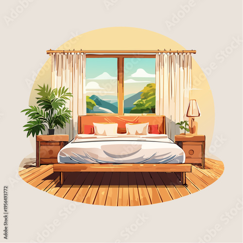 Ruhiges Japandi Schlafzimmer mit natürlichen Materialien