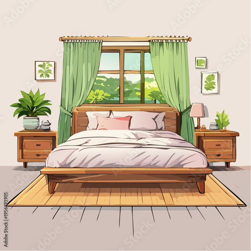 Ruhiges Japandi Schlafzimmer mit natürlichen Materialien