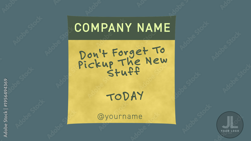 Two Tone Sticky Note Overlay Stock Template | Adobe Stock