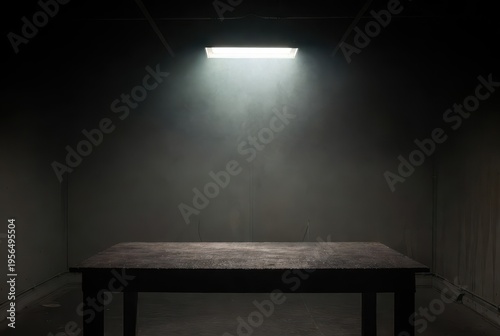 Intense investigation thriller unfolds in a dimly lit room with a table
