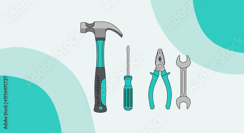 Tools set illustration for construction and repair projects background design