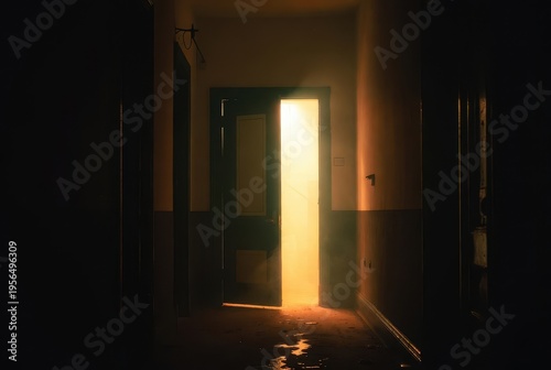 Suspenseful investigation thrills in an abandoned hallway mystery unfolds darkness