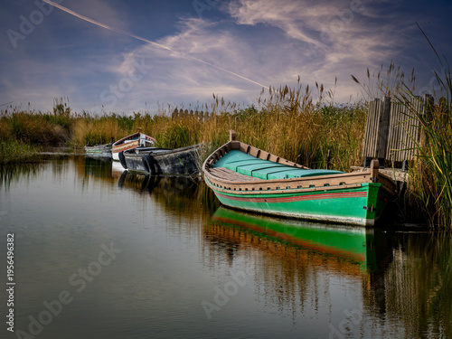 Boats in the Albufera of Valencia (Spain)	