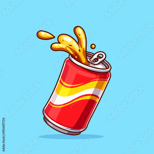 Simple vector icon of a fresh soft drink with a clean and modern style. Ideal for logo design, beverage branding, packaging, menus, and business visuals.