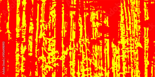 Distressed Striated Pattern in High Contrast Red and Yellow, vector ilustration desgn