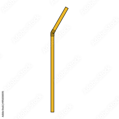 Simple plastic straw icon, party tube drink equipment symbol, vector illustration .