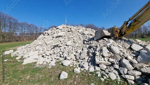 recycled concrete following the dismantling of a wind turbine
foundation