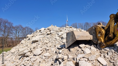 Canvas Print recycled concrete following the dismantling of a wind turbine
foundation