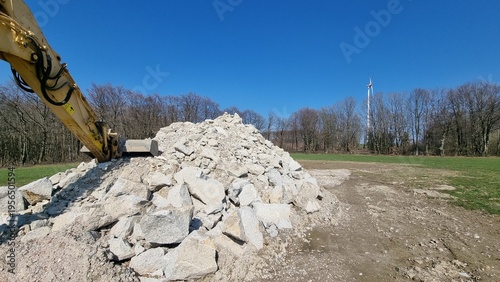 recycled concrete from the demolition of a wind turbine
foundation