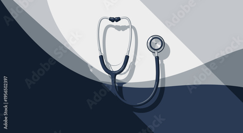 Stethoscope on an abstract background designed for medical and healthcare visuals