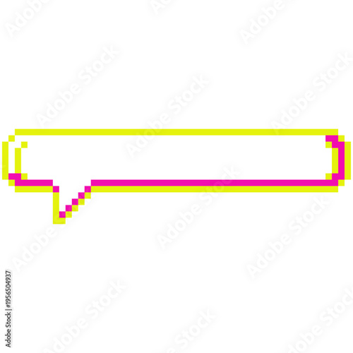 Neon Pixel Art Retro Game Dialog Boxes, Speech Bubble, Chat Balloons, Message Clouds with Arrows. Vector Illustration in Pixel Art