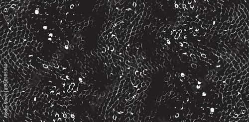 Snakeskin pattern imitation. Lines and spots structural texture. Cool and artsy faux leather background. Abstract vector illustration. Black isolated on white. EPS10 