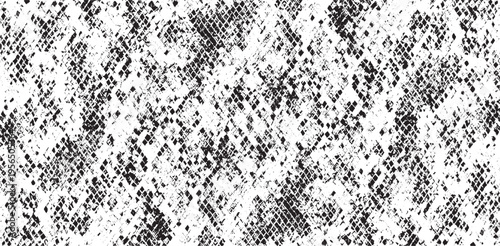 Snakeskin pattern imitation. Lines and spots structural texture. Cool and artsy faux leather background. Abstract vector illustration. Black isolated on white. EPS10 