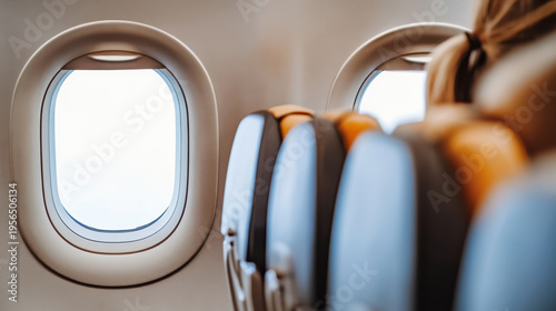 View from an airplane window looking out. a sunny summer vacation flight