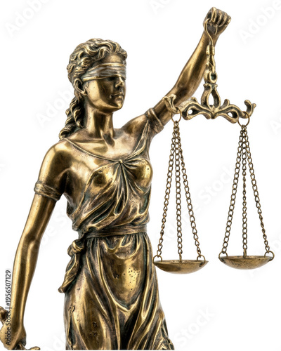 Statue of Lady Justice Holding the Scales of Fairness and Law
