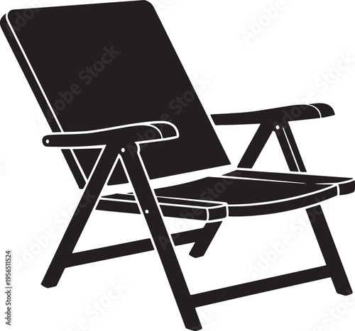Lounge Chair Silhouette Icon, Outdoor Furniture Vector