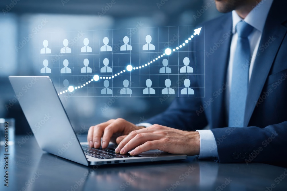 Fototapeta premium Business Growth Customer Expansion Data Analytics Trend Concept