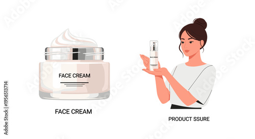 Woman applying face cream in soft natural lighting for skincare advertising
