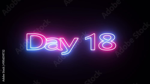 Day To Go 18 glowing neon Animation Videos. Neon “3 Days Left” Countdown.