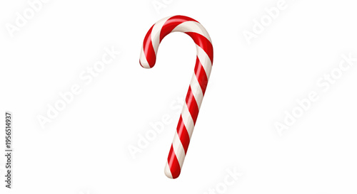 Classic red and white Christmas candy cane isolated on white
