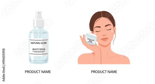 Woman applying facial spray in soft natural lighting for skincare advertising