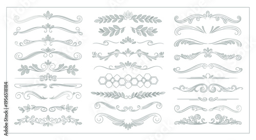 Elegant ornamental design elements for creative projects