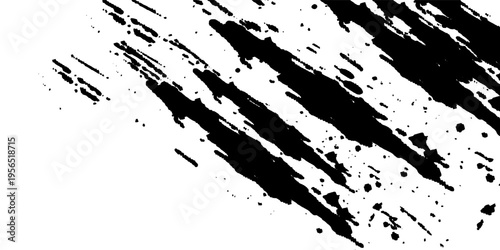 Tire tread marks, wheel textures, tire marks - car racing, motocross, drift, rally, off-road and others. Vector black isolated texture in grunge style with splashes.eps10