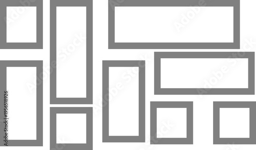 Empty white photo frame. Set realistic photo card frame mockup - vector illustration 