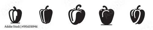 bell pepper vector in silhouette style