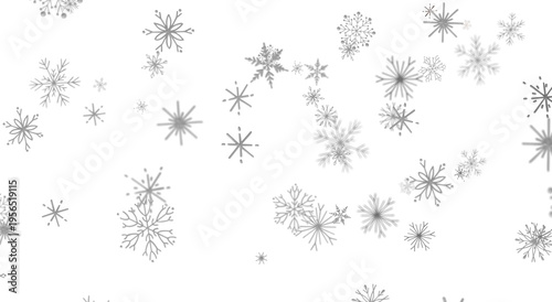 Falling snowflakes on white...