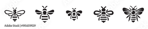bee vector with silhouette style