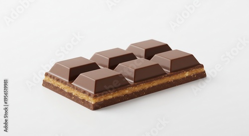 食欲をそそる多層チョコレートバーデザート明るいスタジオ照明が上質な甘さを際立たせる白背景. AI Generated