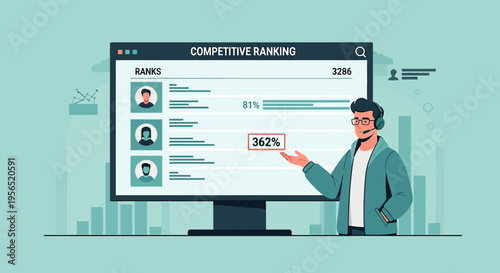 Visualizing competitive ranking with data analyst presentation exceeding expectations