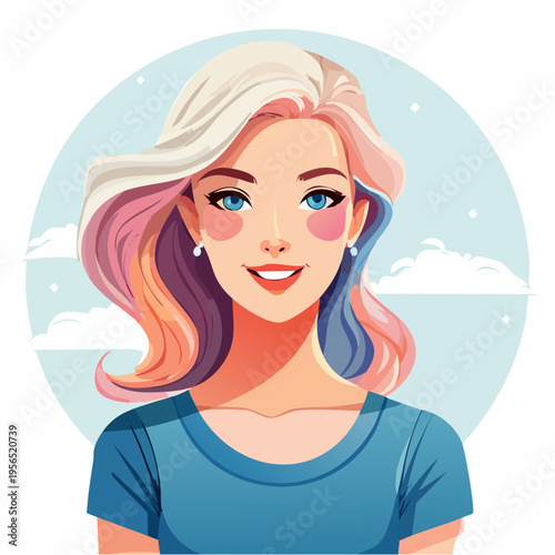 buntes Frauenportrait