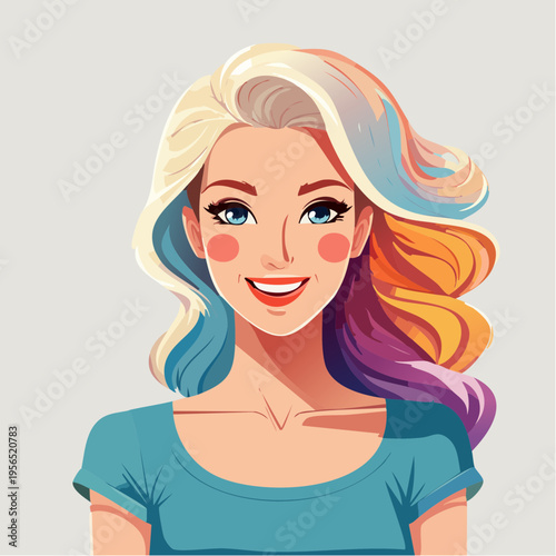 buntes Frauenportrait