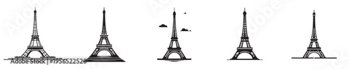 Eiffel Tower vector with silhouette style