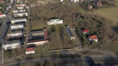 Mieroszewskich Palace in Będzin, aerial drone view