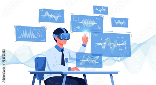 Virtual reality interface for scientific analysis and engineering simulations with data