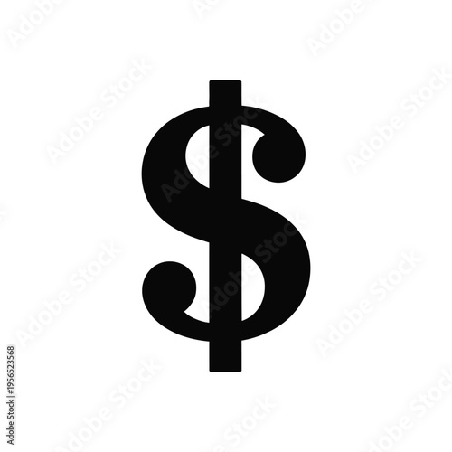 A simple black and white illustration of a united states dollar sign