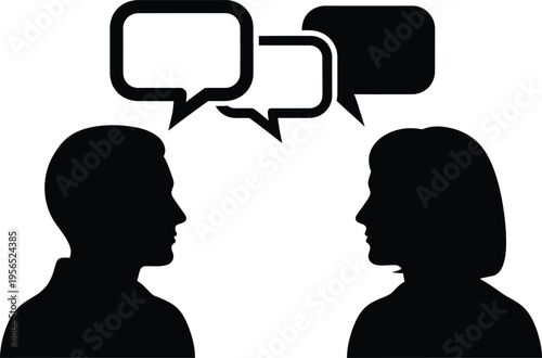 Two people talking in conversation