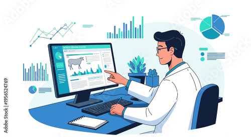 Veterinary Data Analysis and Monitoring via Software Platforms in Animal Husbandry Practices